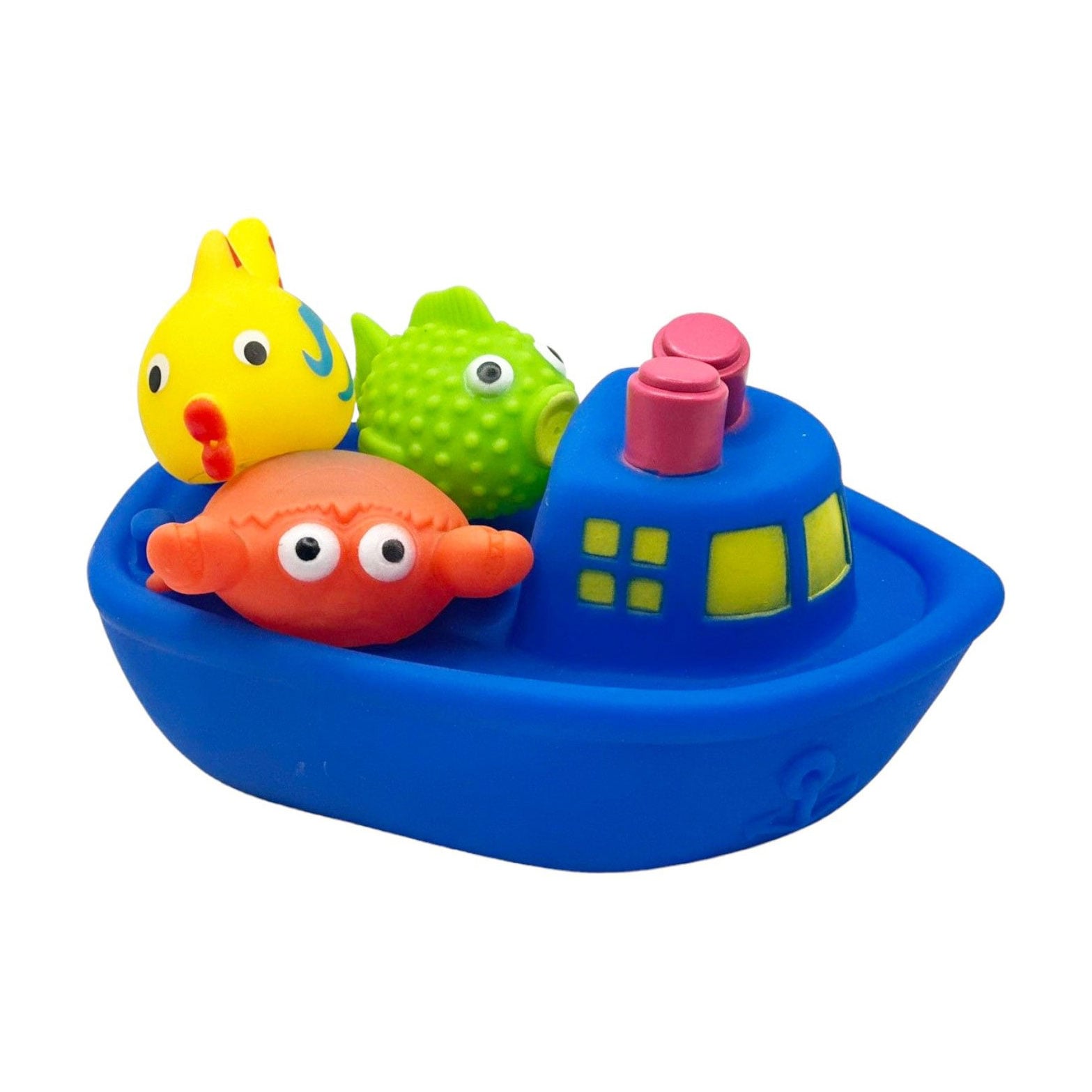 Набір для купання Bibi Toys Кораблик і морські мешканці, від 3 років (іграшка 17*10*9 см, 1 шт + іграшка 6*7*2.5 см, 3 шт) (761049BT)